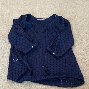 Daniel Rainn Charcoal Eyelet Top